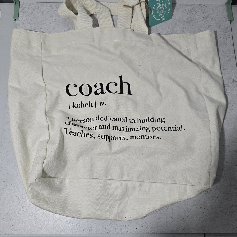 NWT Coach Definition Teacher Mentor Appreciation Cream Black Reusable To…